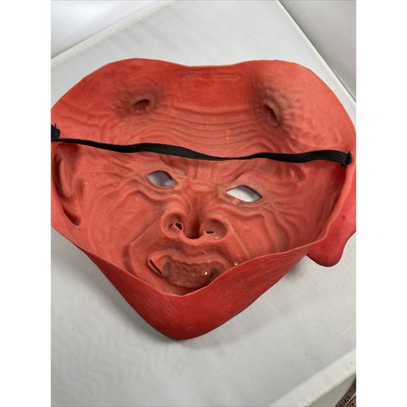 Red Scary Devil Horn Rubber Adult Cosplay Halloween Costume Party Mask - Picture 5 of 12